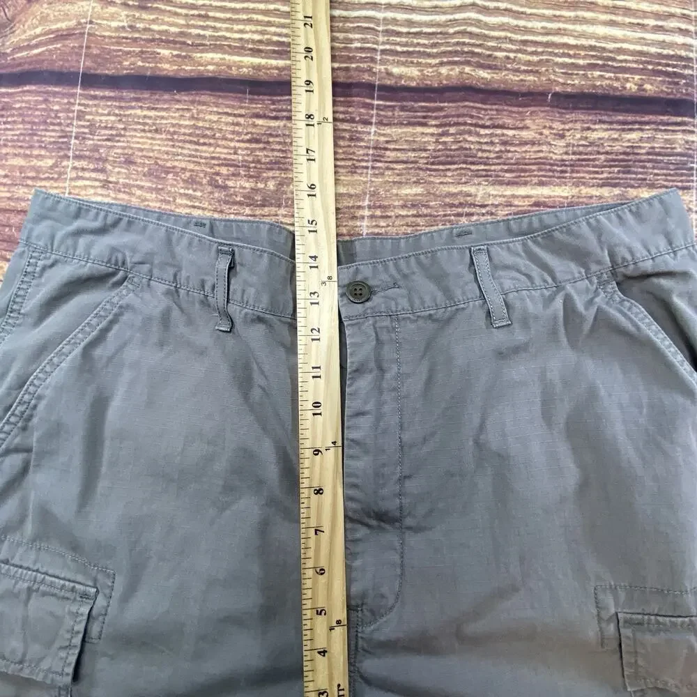 Levi Strauss Gray Cargo Shorts Mens 38 Utility Outdoor Ripstop Pockets